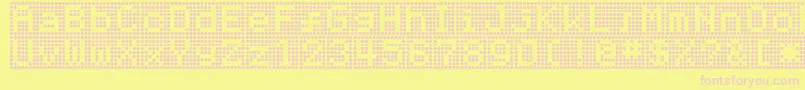 Hnrumine-fontti – vaaleanpunaiset fontit keltaisella taustalla