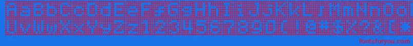 Hnrumine Font – Red Fonts on Blue Background