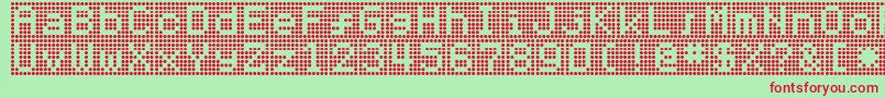 Hnrumine-fontti – punaiset fontit vihreällä taustalla