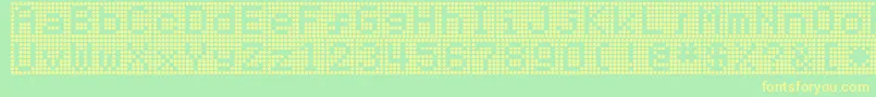 Hnrumine Font – Yellow Fonts on Green Background