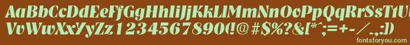 NashvilleBoldita Font – Green Fonts on Brown Background