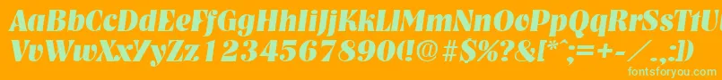 NashvilleBoldita-Schriftart – Grüne Schriften auf orangefarbenem Hintergrund