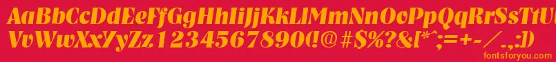 NashvilleBoldita Font – Orange Fonts on Red Background