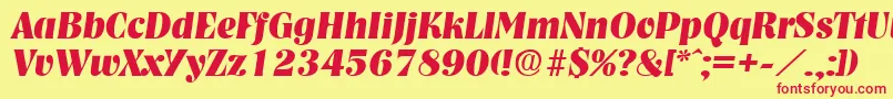 NashvilleBoldita Font – Red Fonts on Yellow Background