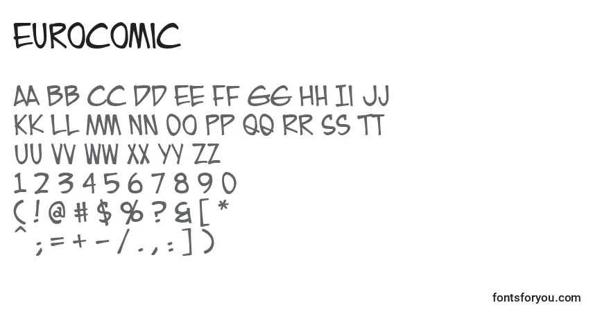 Шрифт Eurocomic – алфавит, цифры, специальные символы