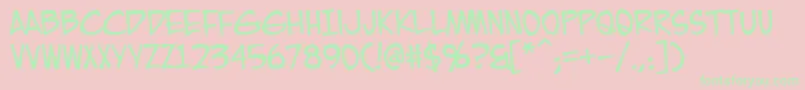 Eurocomic Font – Green Fonts on Pink Background