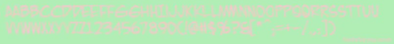 Eurocomic Font – Pink Fonts on Green Background