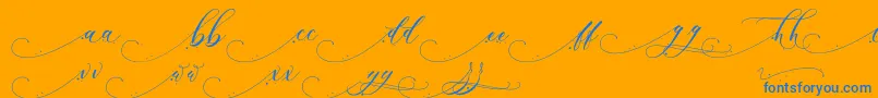 Inkland-Schriftart – Blaue Schriften auf orangefarbenem Hintergrund