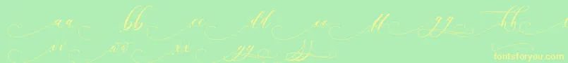 Inkland Font – Yellow Fonts on Green Background