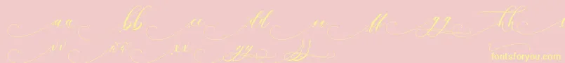 Inkland Font – Yellow Fonts on Pink Background