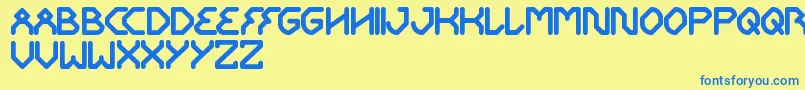 フォントGetReady – 青い文字が黄色の背景にあります。