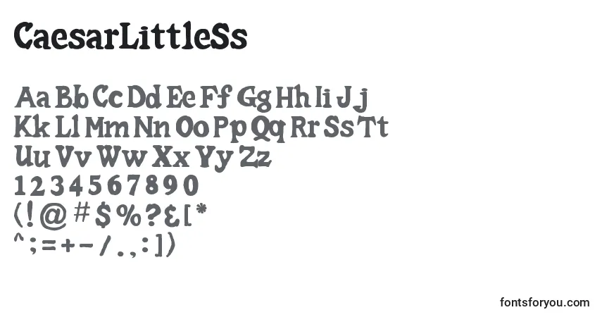 A fonte CaesarLittleSs – alfabeto, números, caracteres especiais