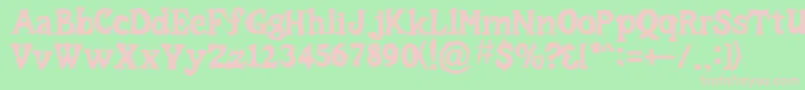 CaesarLittleSs Font – Pink Fonts on Green Background