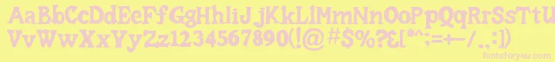 CaesarLittleSs Font – Pink Fonts on Yellow Background