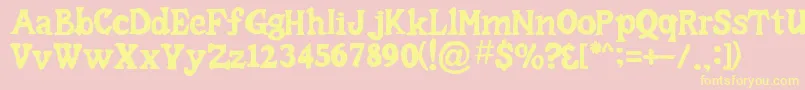 CaesarLittleSs Font – Yellow Fonts on Pink Background