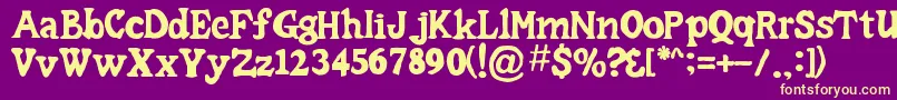 CaesarLittleSs Font – Yellow Fonts on Purple Background