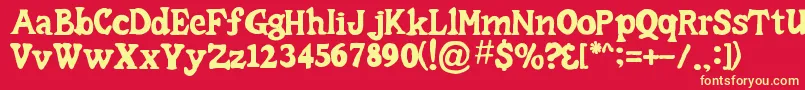 CaesarLittleSs Font – Yellow Fonts on Red Background