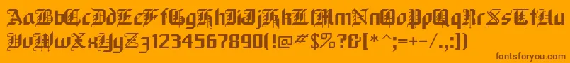 Blackforest Font – Brown Fonts on Orange Background