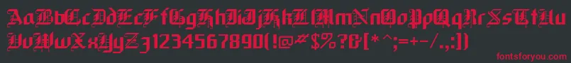 Blackforest Font – Red Fonts on Black Background