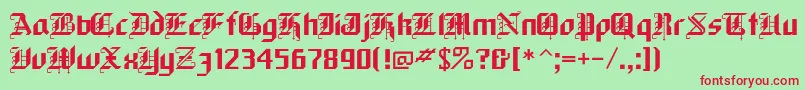 Blackforest Font – Red Fonts on Green Background