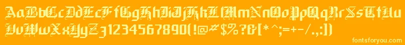 Blackforest Font – Yellow Fonts on Orange Background