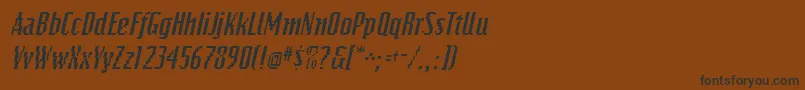 BitmapItalic-Schriftart – Schwarze Schriften auf braunem Hintergrund