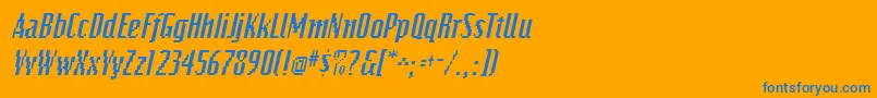 BitmapItalic Font – Blue Fonts on Orange Background