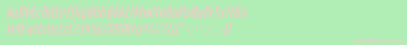 Fonte BitmapItalic – fontes rosa em um fundo verde