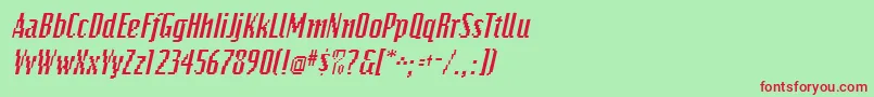 BitmapItalic Font – Red Fonts on Green Background