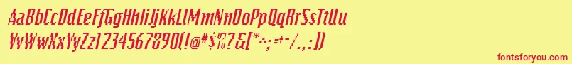 BitmapItalic Font – Red Fonts on Yellow Background