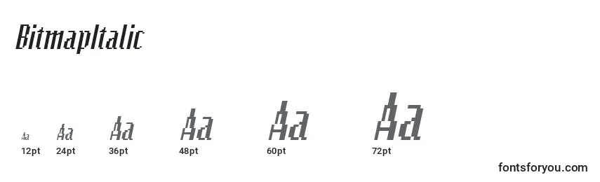 Размеры шрифта BitmapItalic
