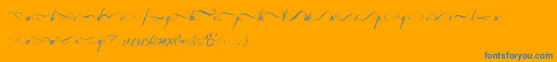 Respective2.0Swashes-Schriftart – Blaue Schriften auf orangefarbenem Hintergrund