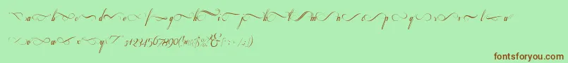 Respective2.0Swashes Font – Brown Fonts on Green Background