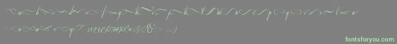 フォントRespective2.0Swashes – 灰色の背景に緑のフォント