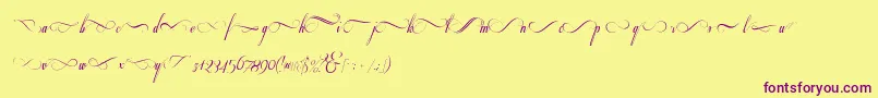 Respective2.0Swashes-Schriftart – Violette Schriften auf gelbem Hintergrund