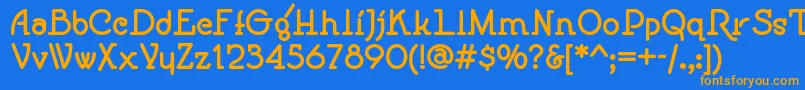 Weitere Informationen zur Speedballno1nf ffy-Schriftart Speedballno1nf ffy-Schriftart – Orangefarbene Schriften auf blauem Hintergrund