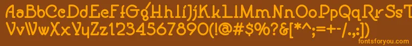 フォントSpeedballno1nf ffy – オレンジ色の文字が茶色の背景にあります。
