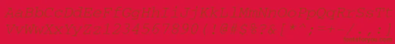 Police CouriercttOblique – polices brunes sur fond rouge