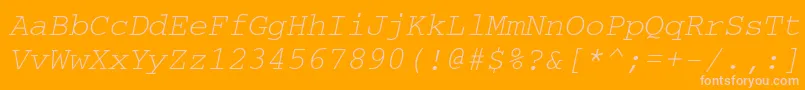 Czcionka CouriercttOblique – różowe czcionki na pomarańczowym tle
