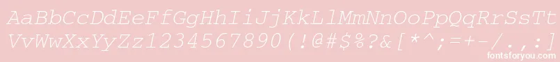 CouriercttOblique Font – White Fonts on Pink Background