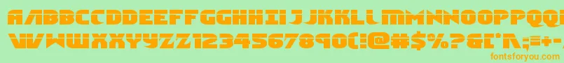 Ninjagardenlaser-Schriftart – Orangefarbene Schriften auf grünem Hintergrund