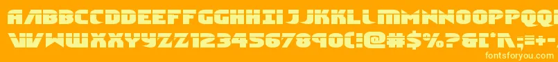 Ninjagardenlaser-Schriftart – Gelbe Schriften auf orangefarbenem Hintergrund