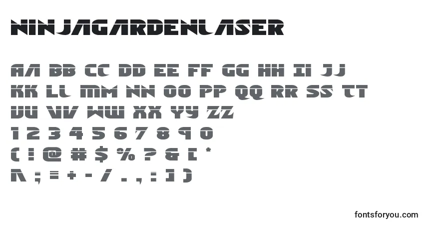 characters of ninjagardenlaser font, letter of ninjagardenlaser font, alphabet of  ninjagardenlaser font
