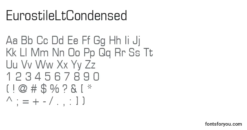 Fuente EurostileLtCondensed - alfabeto, números, caracteres especiales