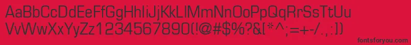 Fonte EurostileLtCondensed – fontes pretas em um fundo vermelho