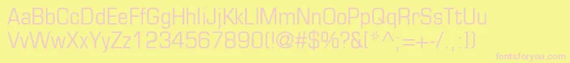 EurostileLtCondensed-Schriftart – Rosa Schriften auf gelbem Hintergrund