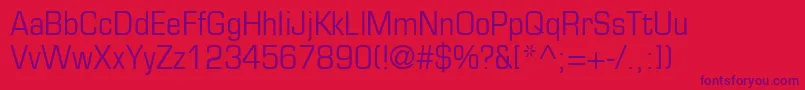 Police EurostileLtCondensed – polices violettes sur fond rouge
