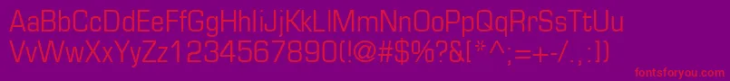 EurostileLtCondensed Font – Red Fonts on Purple Background