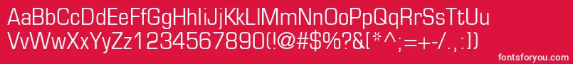 EurostileLtCondensed Font – White Fonts on Red Background