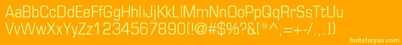 Fonte EurostileLtCondensed – fontes amarelas em um fundo laranja